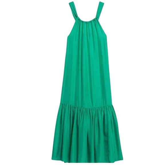 Banana Republic Silk Maxi Dress Ibiza Green Goddess Like New XS - Picture 7 of 11